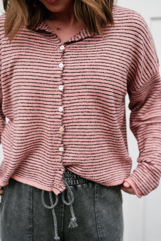 Estelle Tide Striped Knit Cardigan