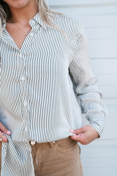 Take Charge Striped Button Up