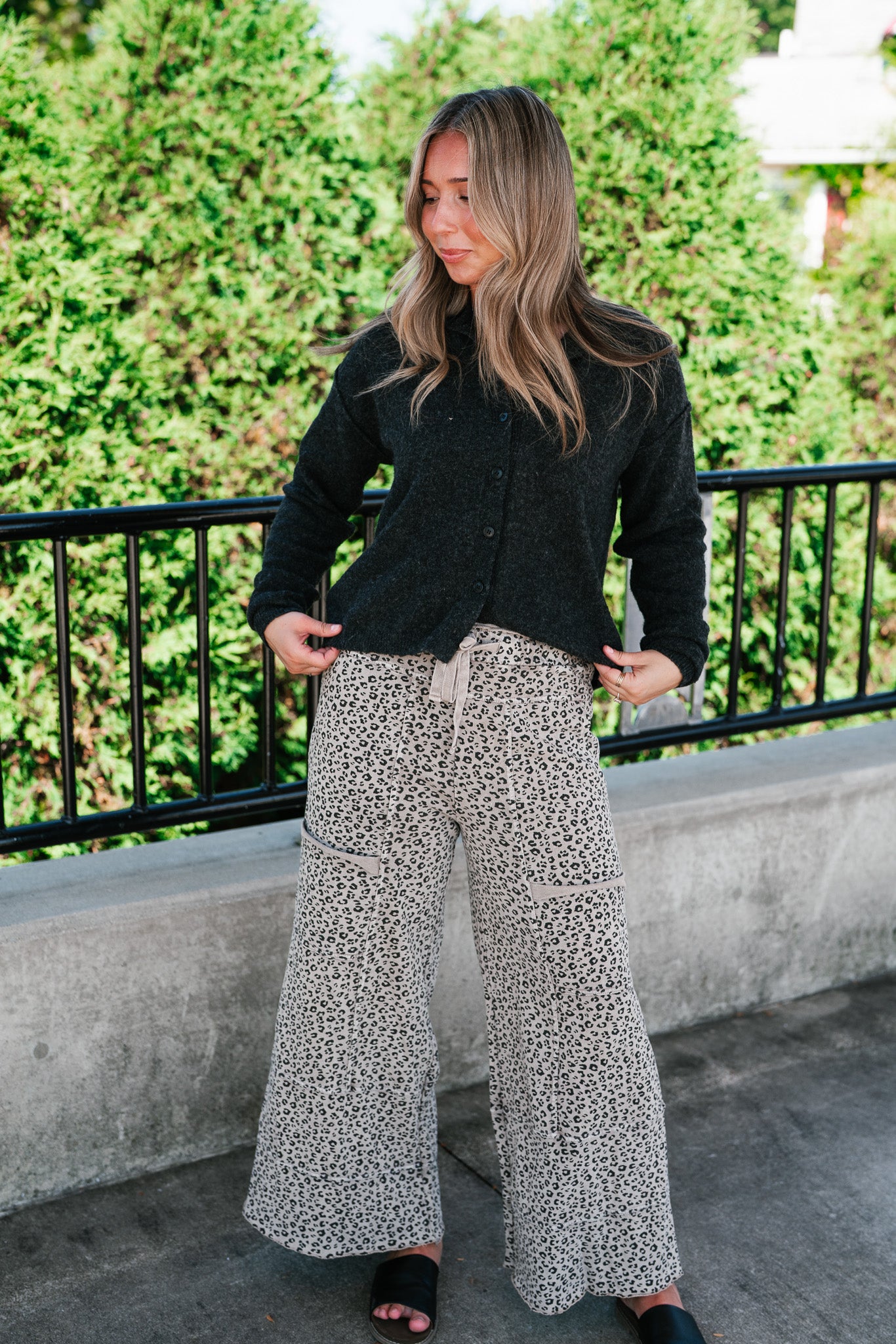 Charcoal Cozy Knit Sweater Cardi