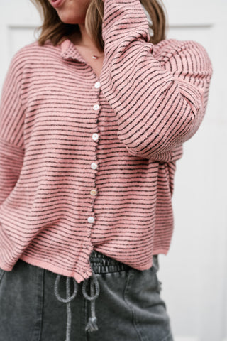 Estelle Tide Striped Knit Cardigan