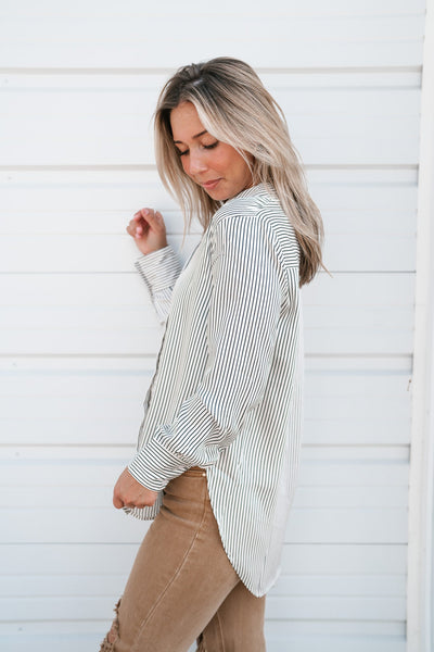 Take Charge Striped Button Up