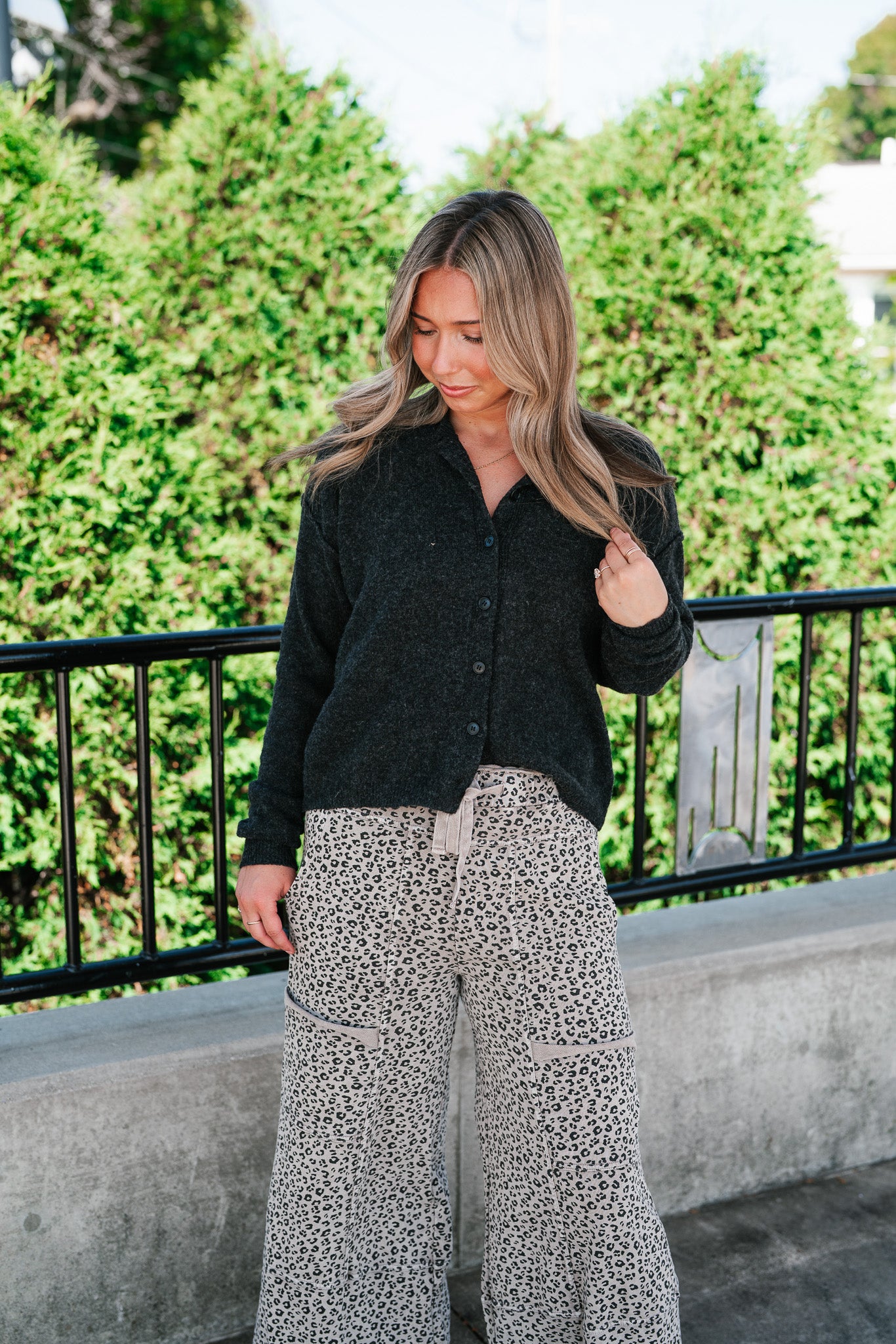 Charcoal Cozy Knit Sweater Cardi