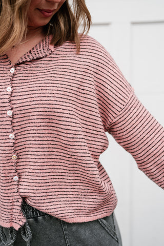 Estelle Tide Striped Knit Cardigan