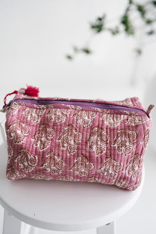 Mauve Meadows Patchwork Pouch