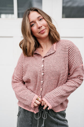 Estelle Tide Striped Knit Cardigan