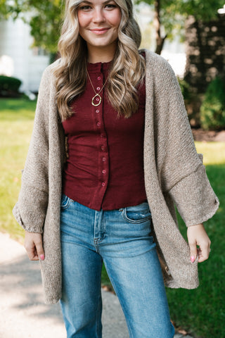 Lasting Favorite Knit Cardigan - Mocha