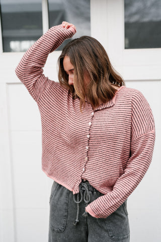 Estelle Tide Striped Knit Cardigan