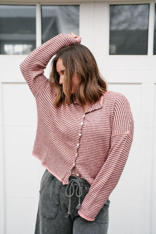 Estelle Tide Striped Knit Cardigan