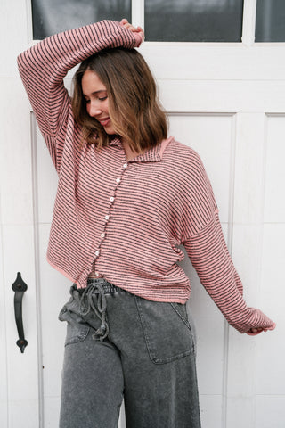 Estelle Tide Striped Knit Cardigan