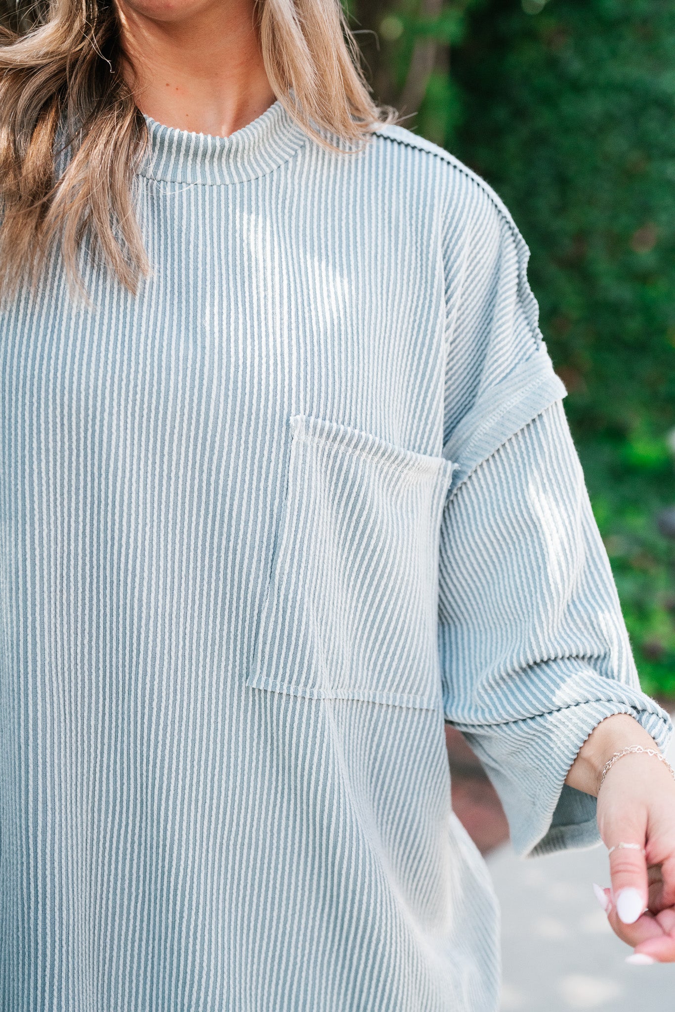 Forever Ideal Ribbed Top - Faded Teal