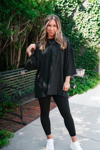 Forever Ideal Ribbed Top - Black