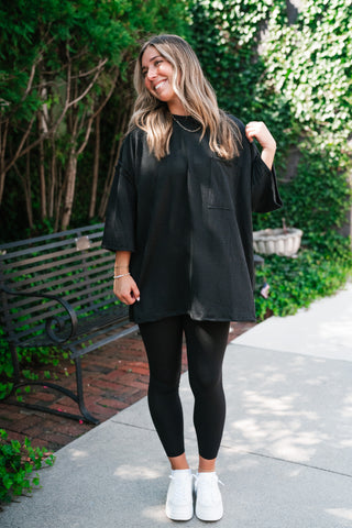 Forever Ideal Ribbed Top - Black