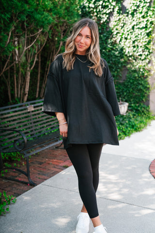 Forever Ideal Ribbed Top - Black