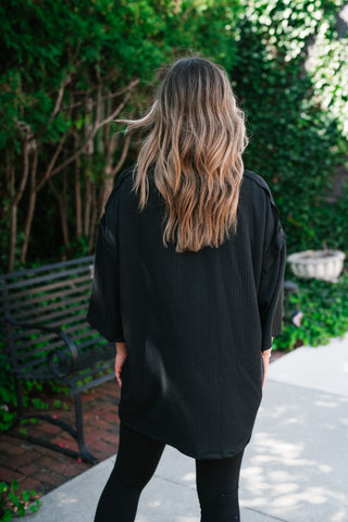 Forever Ideal Ribbed Top - Black