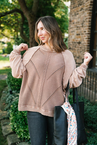 Change of Plans Knit Pullover - Brown