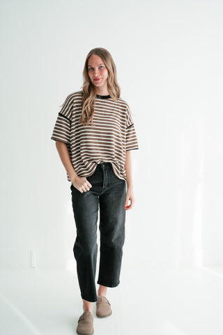 Daybreak Striped Top - Mocha