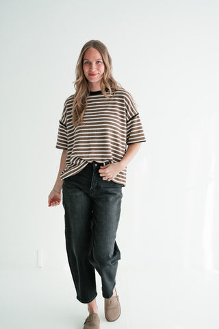 Daybreak Striped Top - Mocha