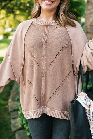 Change of Plans Knit Pullover - Brown