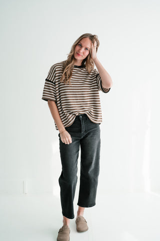 Daybreak Striped Top - Mocha