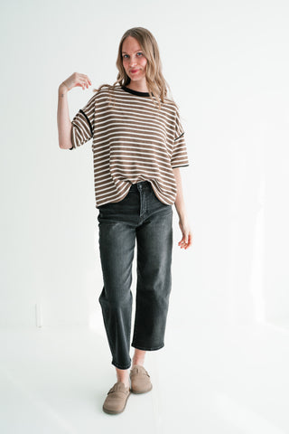 Daybreak Striped Top - Mocha