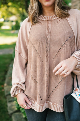 Change of Plans Knit Pullover - Brown