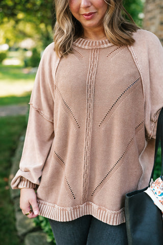 Change of Plans Knit Pullover - Brown