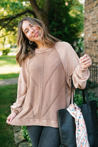 Change of Plans Knit Pullover - Brown