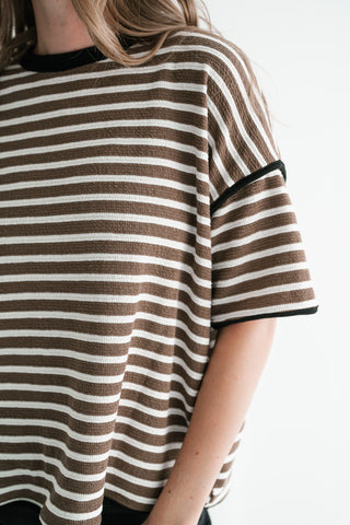 Daybreak Striped Top - Mocha