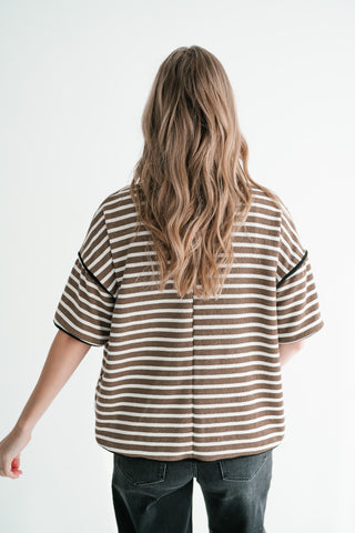 Daybreak Striped Top - Mocha