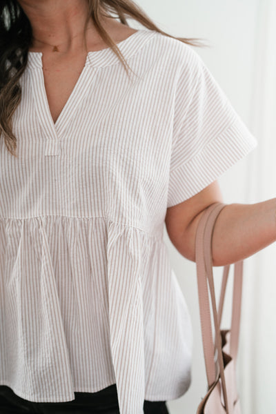 Rianne Pinstriped Babydoll Top