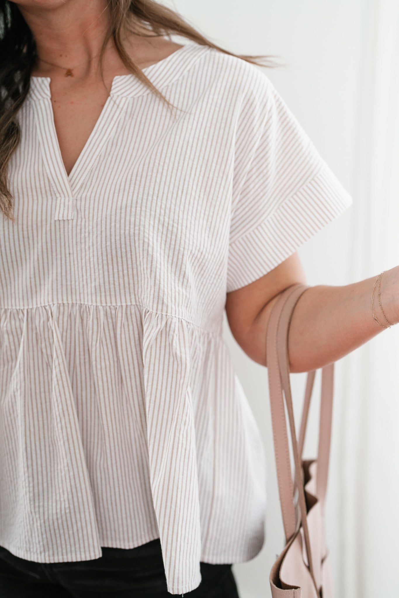 Rianne Pinstriped Babydoll Top