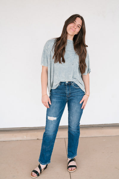 Summer Lovin Mineral Wash Tee - Blue Grey