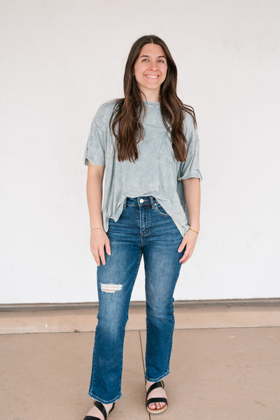 Summer Lovin Mineral Wash Tee - Blue Grey