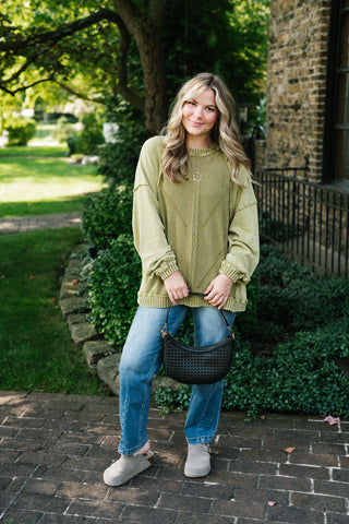 Change of Plans Knit Pullover - Matcha