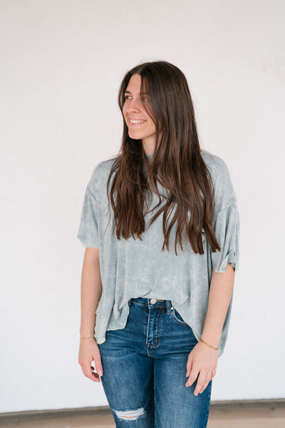 Summer Lovin Mineral Wash Tee - Blue Grey