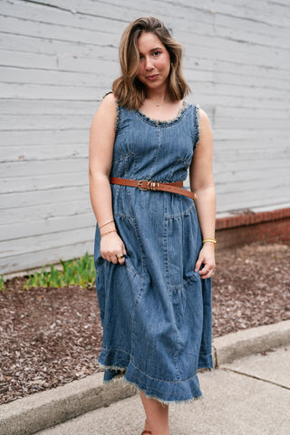 belt denim dress Women's Blue Denim Mini Dress + Belt