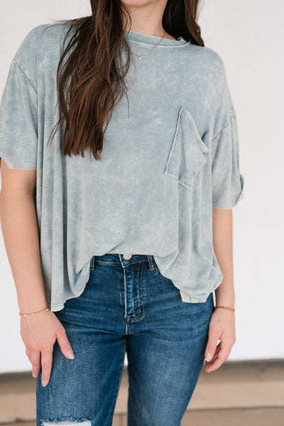 Summer Lovin Mineral Wash Tee - Blue Grey