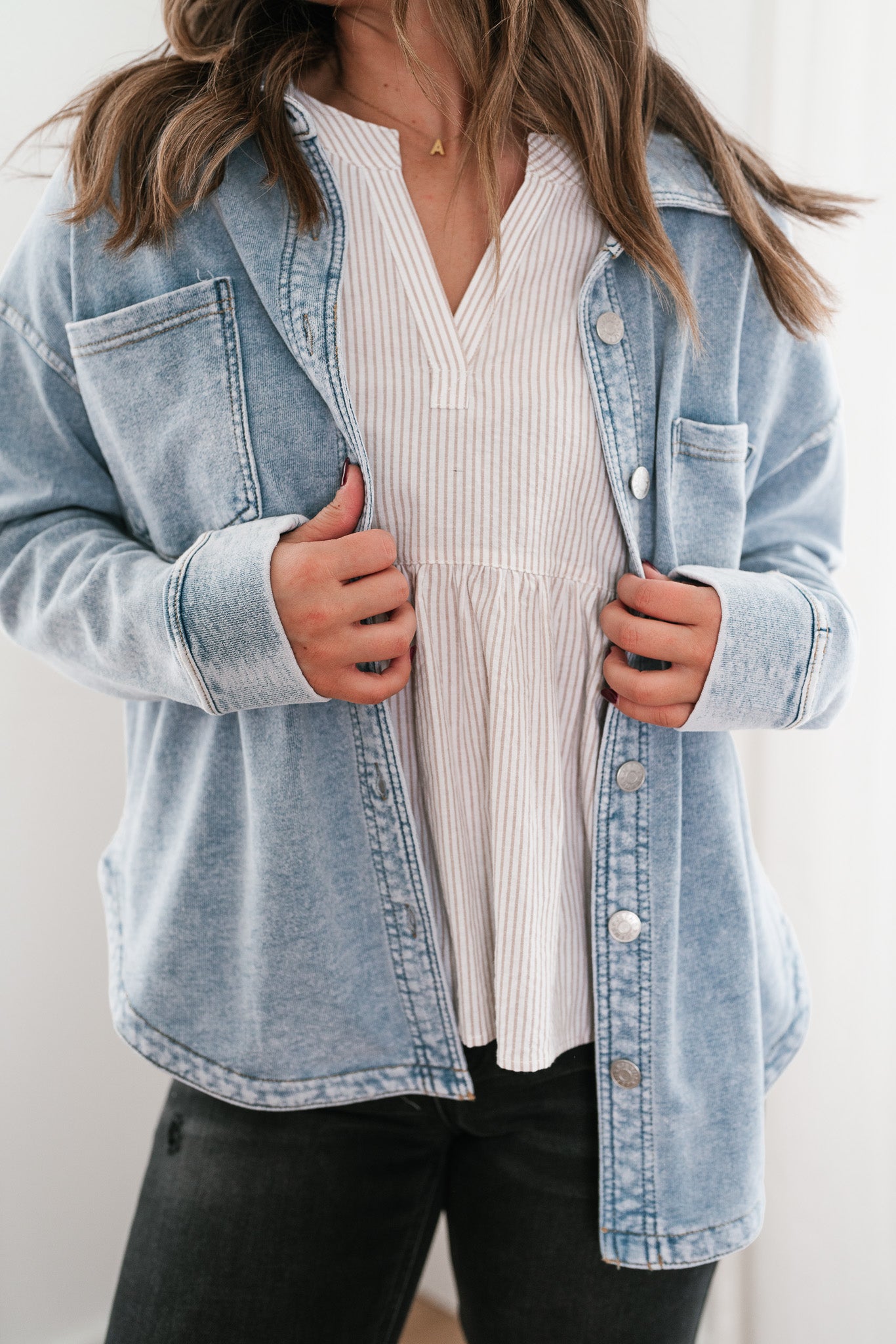 Sabrina Washed Soft Denim Button Up