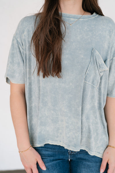 Summer Lovin Mineral Wash Tee - Blue Grey