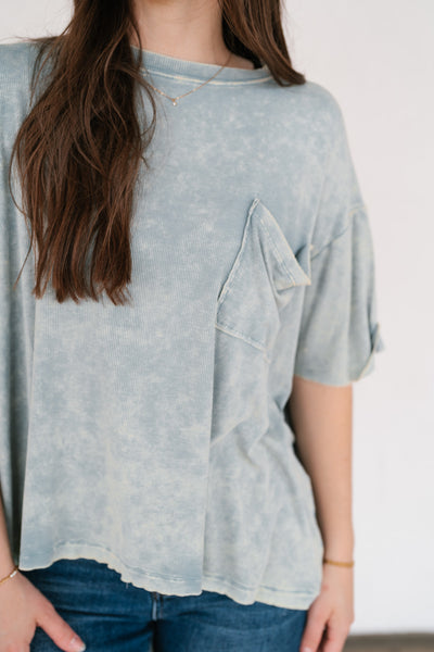 Summer Lovin Mineral Wash Tee - Blue Grey