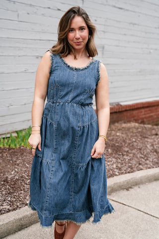 Blue Note Tiered Denim Dress