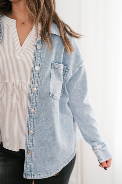 Sabrina Washed Soft Denim Button Up