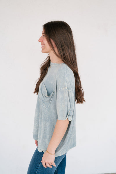 Summer Lovin Mineral Wash Tee - Blue Grey