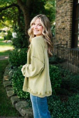 Change of Plans Knit Pullover - Matcha