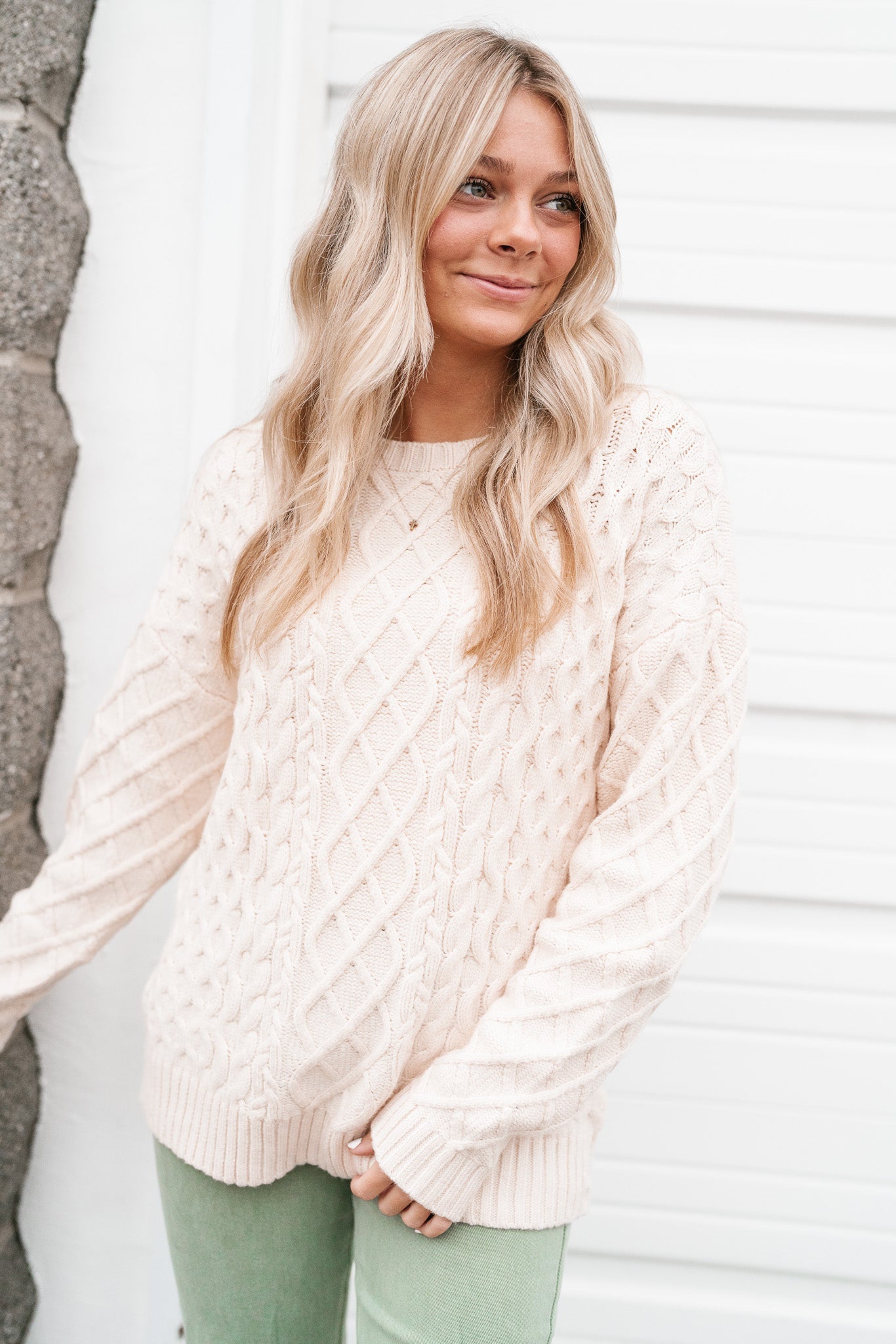 Neutral Dreams Cable Knit Sweater
