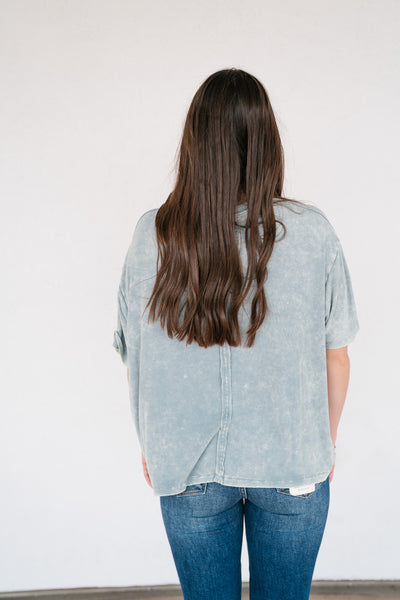 Summer Lovin Mineral Wash Tee - Blue Grey