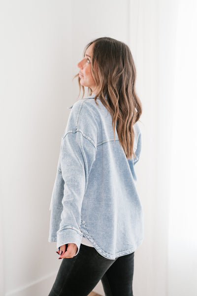 Sabrina Washed Soft Denim Button Up