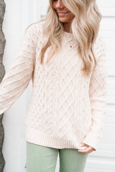 Neutral Dreams Cable Knit Sweater