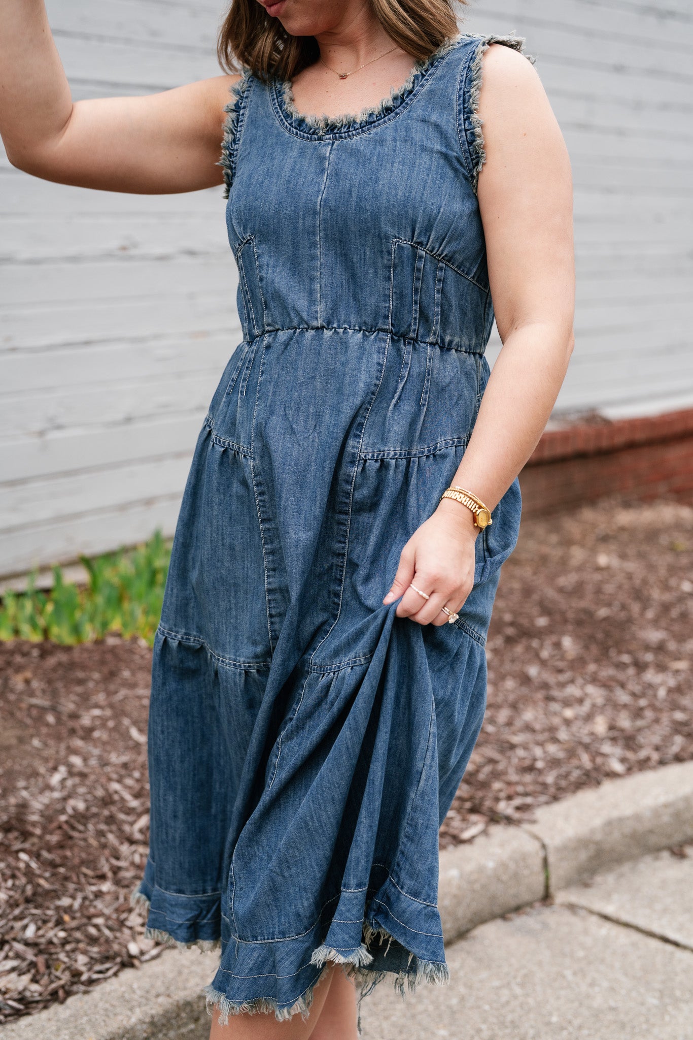 Blue Note Tiered Denim Dress – Birch & Bell Boutique