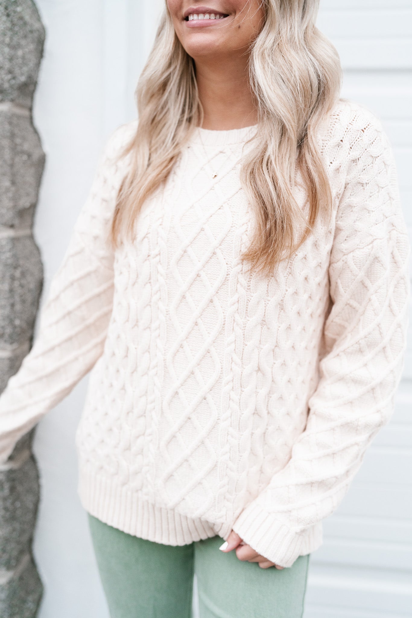 Neutral Dreams Cable Knit Sweater